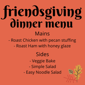 Friendsgiving Party Menu